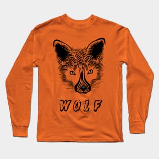 An Artwork For A Black Wolf ( Wild Animals ) Long Sleeve T-Shirt